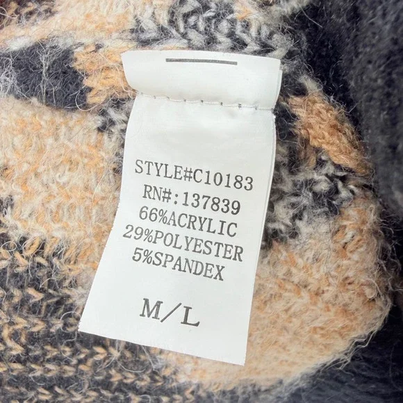 Altar'd State Leopard Print Longline Cardigan Sweater Tan Black M/L C10183 - Picture 5 of 5